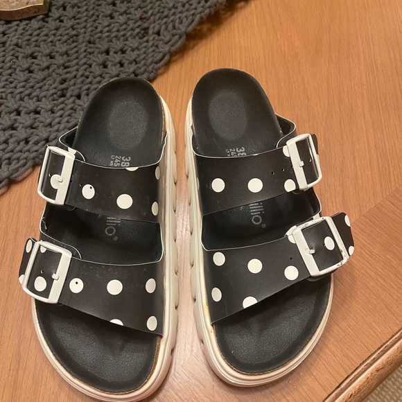 PAPILLO BY BIRKENSTOCK BLKWHITE POKA DOT ARIZONA SZ38 - Picture 1 of 6